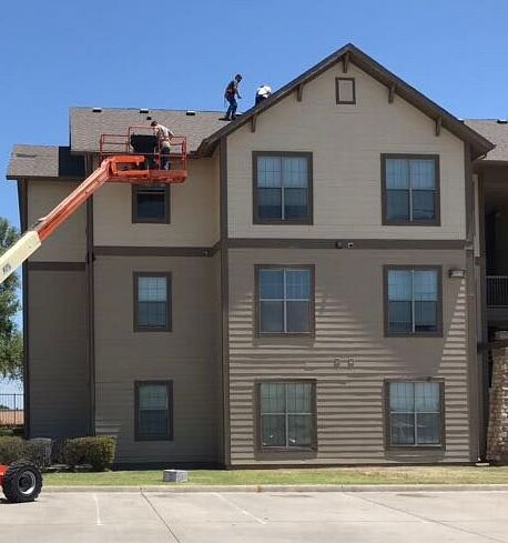 Belter roofing performing commercial emergency roof services in Oklahoma.