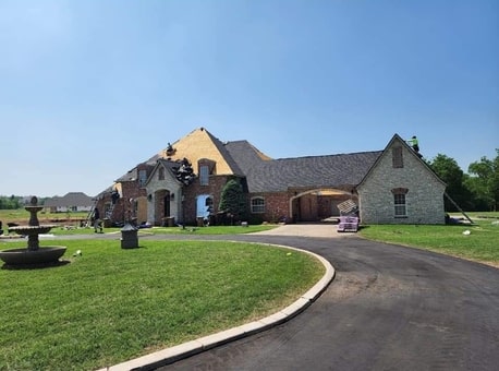 Oklahoma residential roof replacement after a large hail storm in Oklahoma.