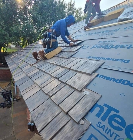 Belter roofing performing roof replacement services in Oklahoma.