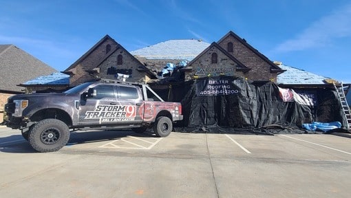 Total commercial roof replacement in Oklahoma by Belter Roofing.