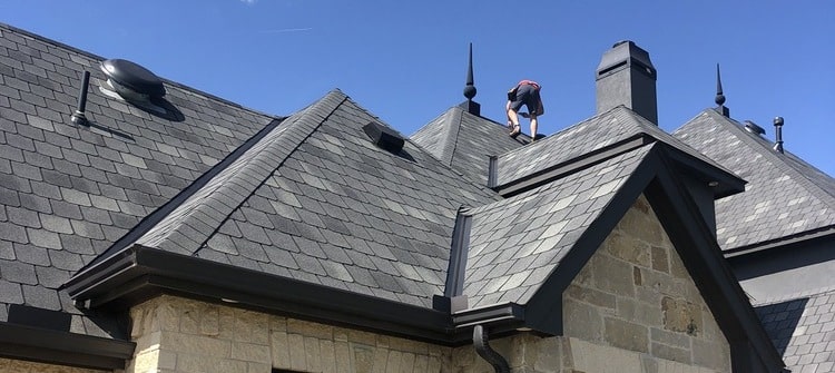 Belter Roofing completing a hail inspection after an Oklahoma thunderstorm.