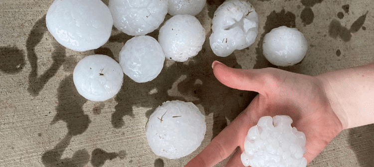 Large Oklahoma hail stones can damage a roof quickly.