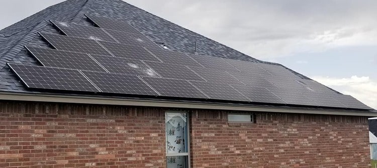 Oklahoma storm damage on a residential property.