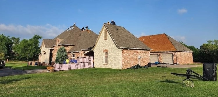 Belter Roofing OKC replacing a roof in Oklahoma.